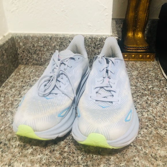 Hoka One One Women's Athletic Shoes - White, Pink, and Blue - Picture 5 of 9